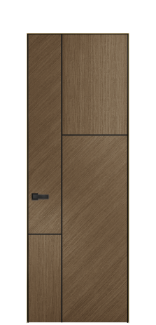 Дверь межкомнатная Юнит Слот 10-123 Цвет Дуб Шоколад Покрытие ШПОН Дуб с эффектами Наличник Скрытый короб золото Цена 74224
